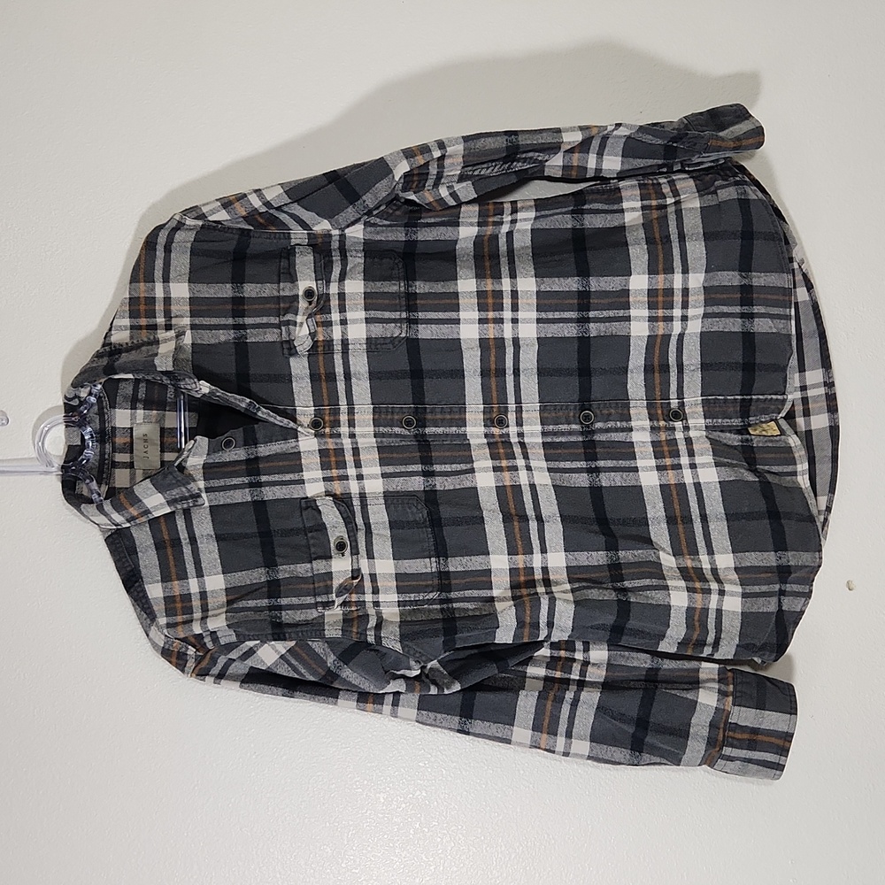 Jachs Men's Shirt Plaid Long Sleeve Heavyweight Flannel Button Up Shacket Sz L